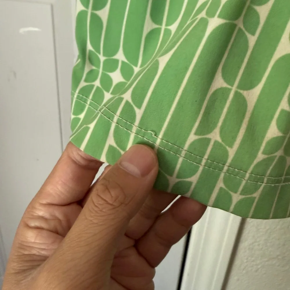 MR. TURK green white printed drawstring pull on swim trunks shorts